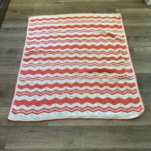 Granny blanket hand knit Vintage Square  Afghan Throw Blanket Multi Colour